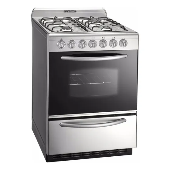 Cocina DomecCXULEV multigas color acero inoxidable con puerta con visor 220V