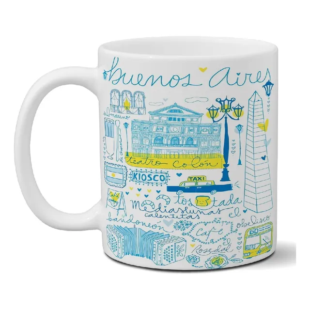 Taza De Cerámica Turismo Buenos Aires Calidad Premium. Art 3