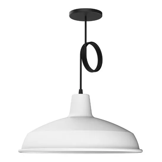 Lampara Colgante Techo Campana 40 Cm Deco Living Bell01 Estructura Blanco