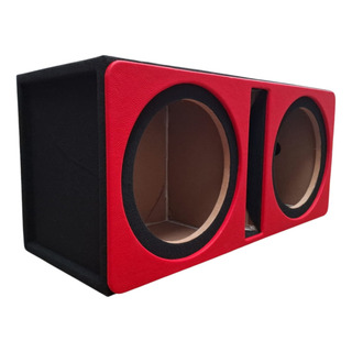 Cajón Para Subwoofer 10 Doble Porteado Antifaz Color Rojo Cajón Para Subwoofer 10 Doble Porteado Antifaz Color Rojo