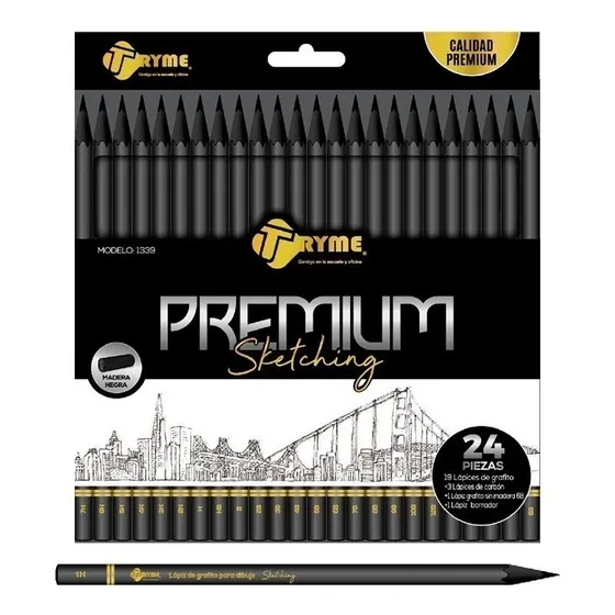Lápices De Dibujo Grafito Tryme Sketching 24 Graduaciones