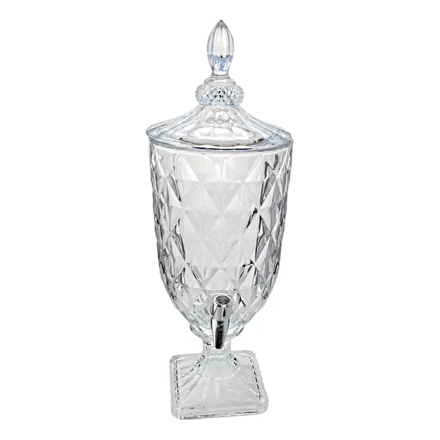 Dispensador Vitrolero Diamante De Vidrio Para Bebidas 3 L Color Transparente
