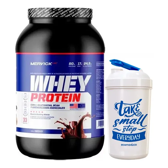 Whey Protein Mervick Lab Concentrada Glutamina X1kg + Vaso