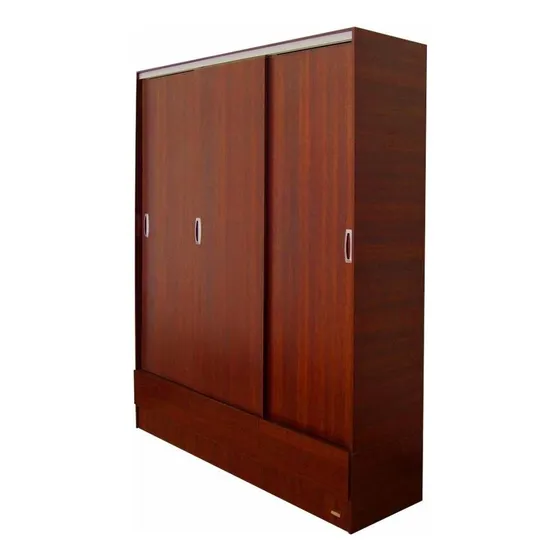 Placard Platinum 6331 color cedro de melamina con 3 puertas corredizas