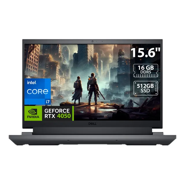 Dell Laptop Gaming Serie G 5530, NVIDIA GeForce RTX 4050 (6GB), 15.6" FHD Ci7-13650HX (14Cores), 16GB 512 GB SSD W11, Color Negro
