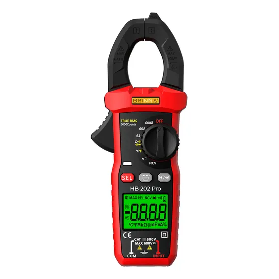 Pinza Amperometrica Digital Brinna Hb-202 Capacimetro Ncv