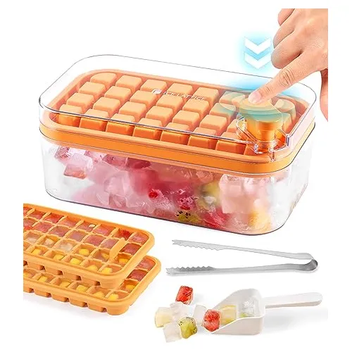 Trays De Cubo De Hielo Con Lid Y Bin, Trays De Hielo C7hbt