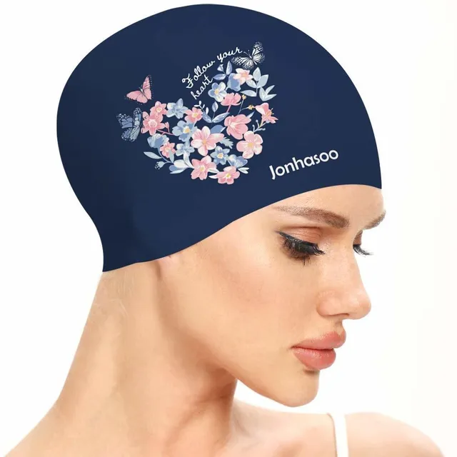 Gorro Natacion Silicona Para Cabello Largo Estampado