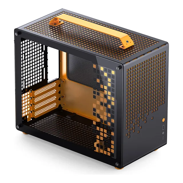 Gabinete Gamer Jonsb Z20 Black Orange Vidrio Templado
