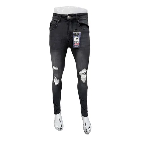 Jeans Skinny Fit Hombre Color Gastado Roto Vario Color