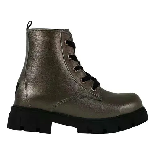 Botas Niña Obotin Botines  Plata Metalico Kuali Tendencia