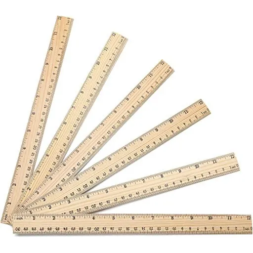 Pack 6 Regla De Madera 30 Cm