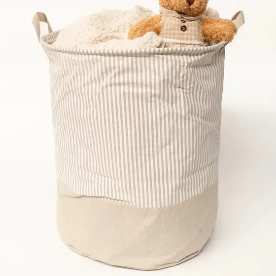Cesto Para Ropa 40x50cm Canasto Con Asa Organizador Juguetes Gris Claro