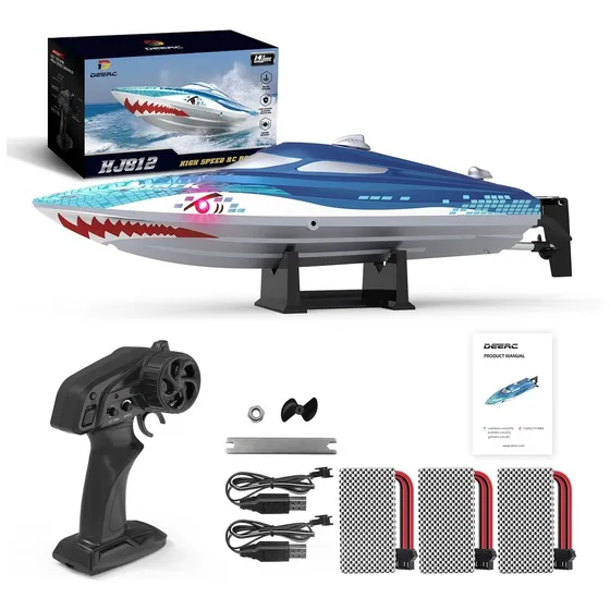 Barco Control Remoto Con 3 Baterías Para Niños Luz Led