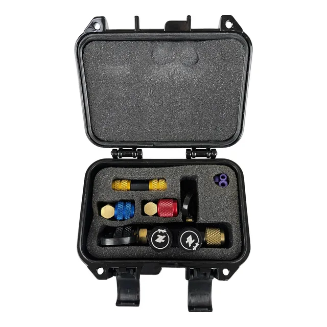 Kit Zl 6.0 Valvula 5/16 1/4 3/8 C/ Adap P/ R410 E R22 + Case