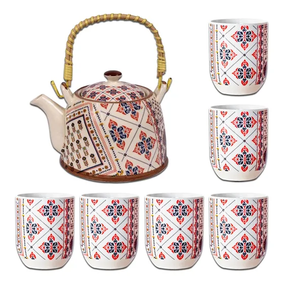 Juego Té  Porcelana Vintage Tetera Mas Tazas Pettish Online