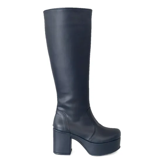 Botas Botinetas Mujer Taco Palo 7.5 Cm Caña Alta Plataforma