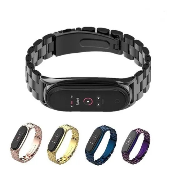 Pulseira De Aço Metal Inox Elos Compatível C/ Mi Band 3 4