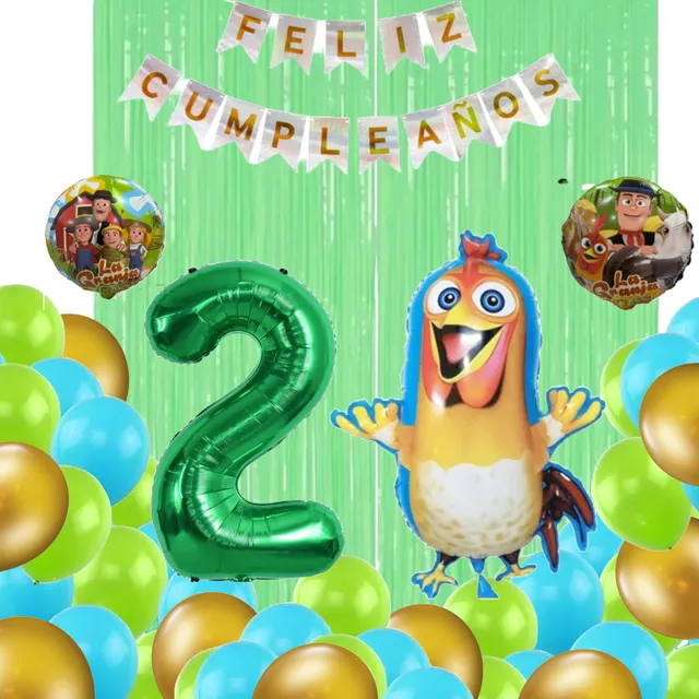 Combo Globos Bartolito Granja Zenon Deco Cumple Candy Bar