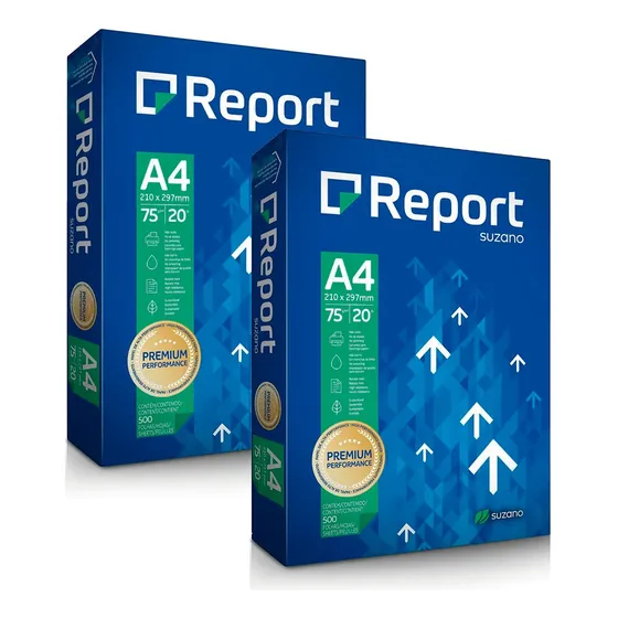 Papel Sulfite Pacote Branco A4 Report 1000 Folhas Resma