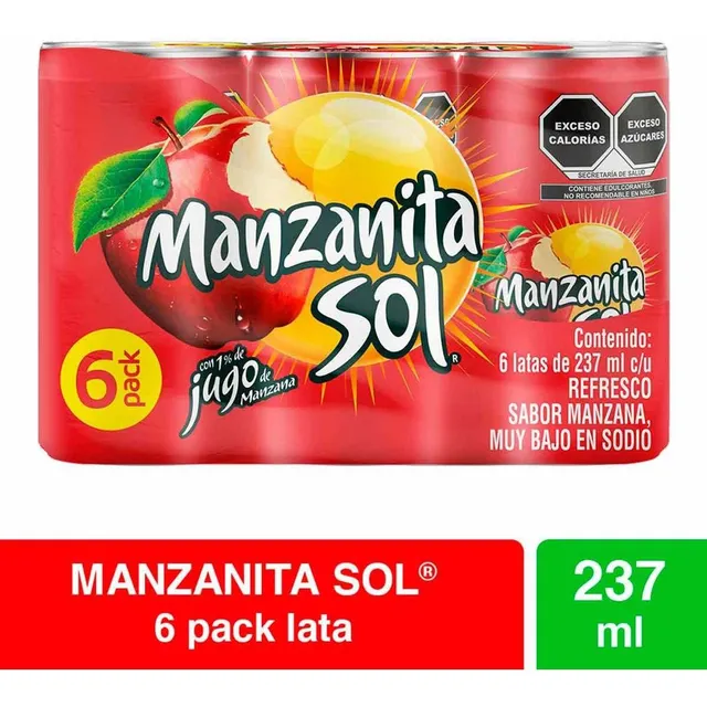 Refresco Manzanita Sol sabor a Manzana 6 Pack 237ml c/u