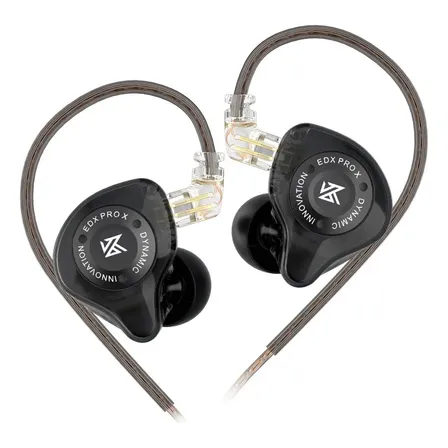 Audífonos Kz Edx Pro X In Ear Con Cable Y Micrófono Negro Sin Micrófono