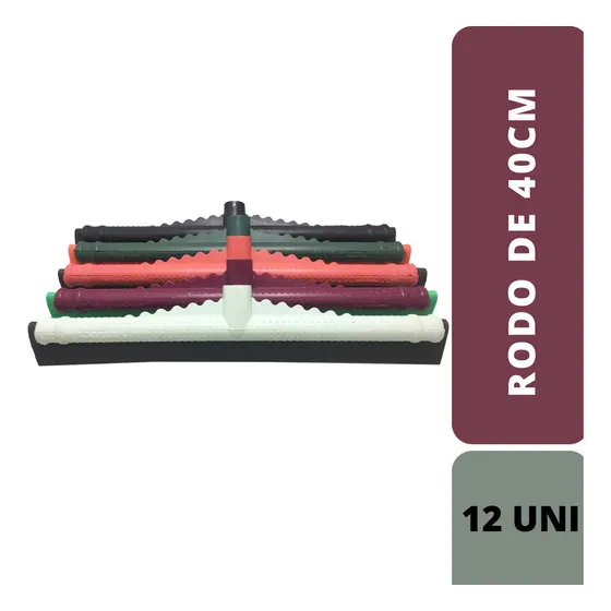 Rodo 40 Cm Puxa E Seca Borracha Dupla 12 Uni Sem Cabo