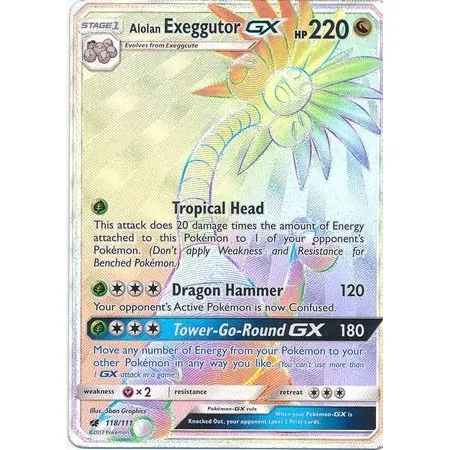 Alolan Exeggutor Gx 118/111 Hyper Raro Pokemon Tcg