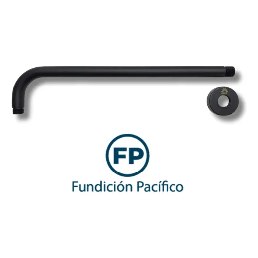 Brazo Para Ducha 40cm Black Mate Fundicion Pacifico