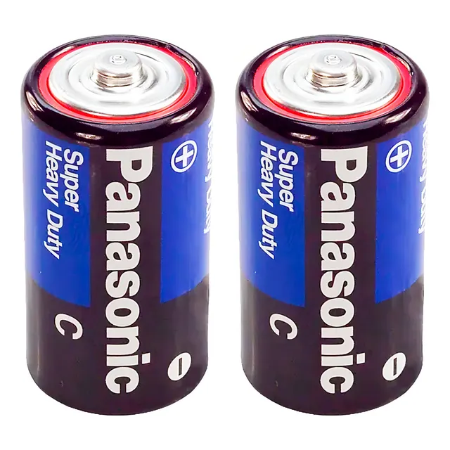 Pilas Baterias Panasonic C Tamaño 1.5 Voltios Azúl Paquete De 12 Baterias Extra Duración Carbón 12cp