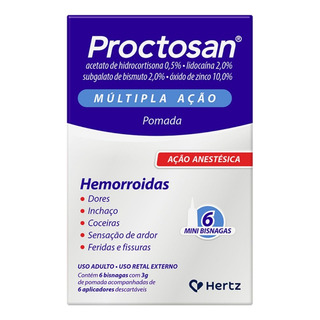 Proctosan Pomada 6 Bisnagas De 3g Tratamento De Hemorroidas Fragrância Neutro Proctosan Pomada 6 Bisnagas De 3g Tratamento De Hemorroidas Fragrância Neutro