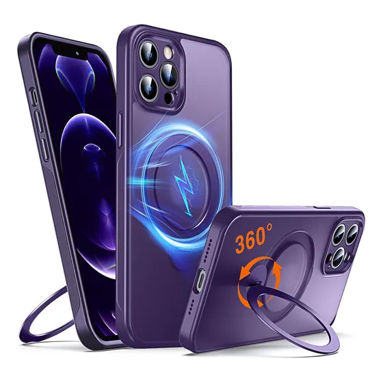 Fundas Para iPhone 12 Pro Max Con Base Magnética Púrpura