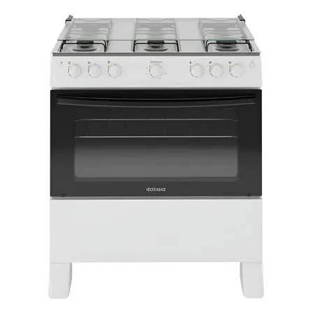 Fogão Itatiaia Star New 6 Bocas Branco Com Mesa de Inox e Acendimento Automático