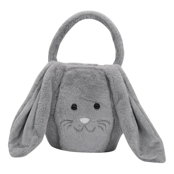 Cesta De De Pascua De Peluche Cubo Huevo De Pascua Gris
