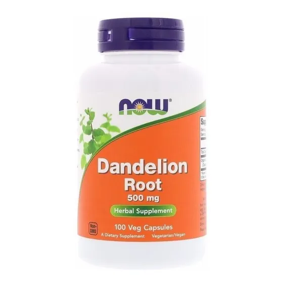 Raiz De Dente-de-leão, 500 Mg, 100 Cápsulas Vegetais Sabor Sem sabor
