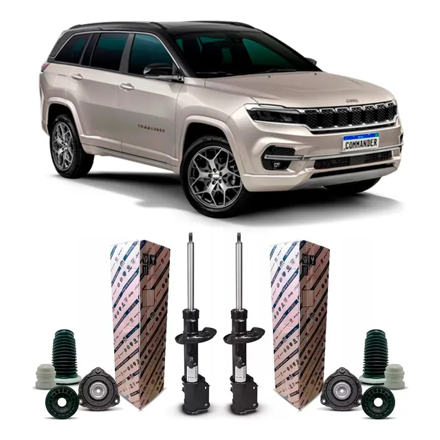 Par Amortecedor Kit Coxim Dianteiro Commander 2021 Até 2024