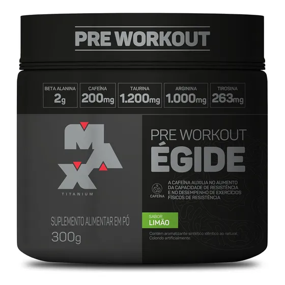 Pre Treino Egide 300g Limão Max Titanium Suplemento Alimentar