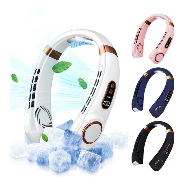 Ventilador De Cuello Usb 5 Modos Con Porcelana De Hielo+ Luz