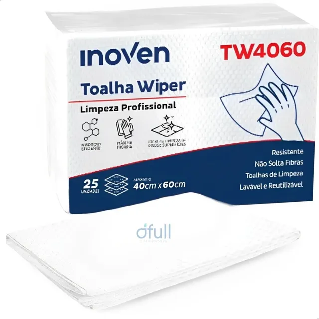 Pano De Chão Descartável E Lavável Toalha Wiper Tw4060 C/25