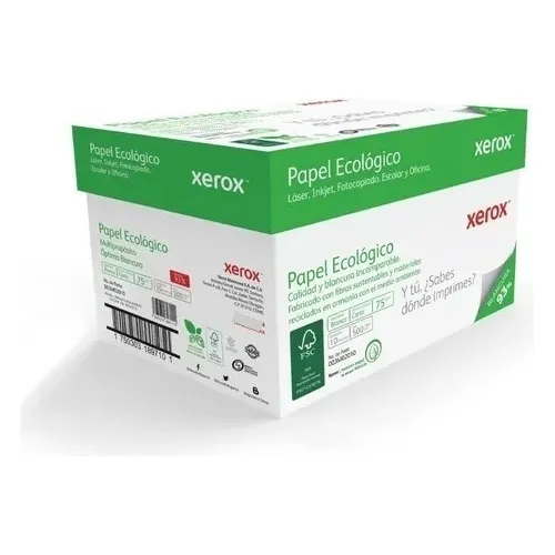 Caja Papel Xerox Ecológico C/5000 Hojas (10 Paquetes De 500)