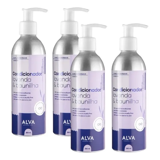 Kit Alva Condicionador Lavanda E Baunilha Com 4un De 250ml