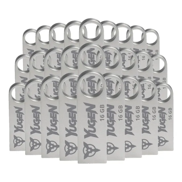 Paquete 100 Memorias Usb 16gb Mayoreo Yugen Metalica Plata Color Gris