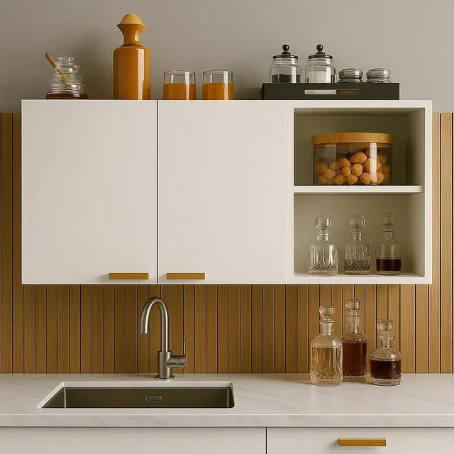 Armário De Cozinha Multiuso Aéreo C/ Nicho Moderno Ajl Store