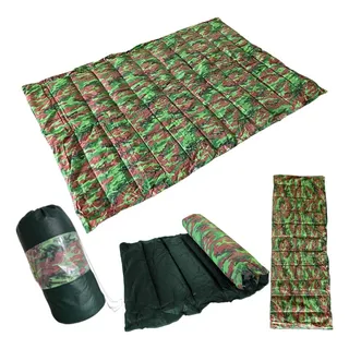 Colchonete Casal Para Camping Trilha Pesca Camuflado Verde Colchonete Casal Para Camping Trilha Pesca Camuflado Verde