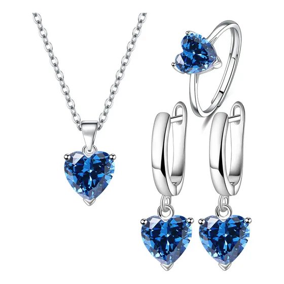 Collar Con Colgante En Forma De Corazón Con 3 Anillos Creati