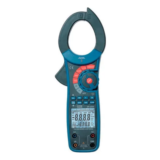 Pinza cofimétrica digital CEM DT-3353 1000A factor de potencia coseno fi