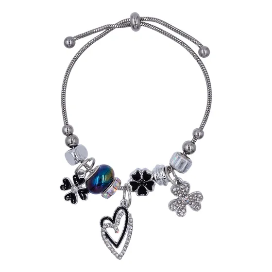 Pulsera Acero Inoxidable Tipo Pandor Color Plata Brazalete