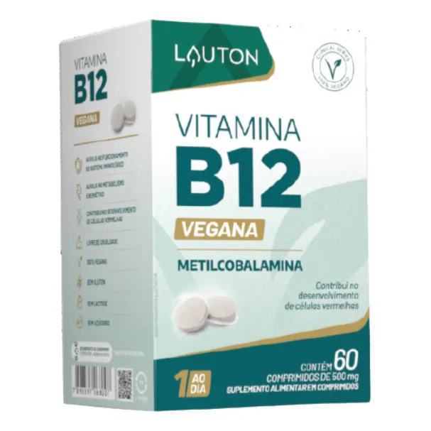 Vitamina B12 Metilcobalamina 9,94 Mcg Vegano 60 Caps Lauton