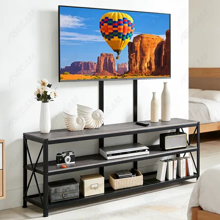 Mueble Tv Moderno Estantes Para Televisores De 70 Pulgadas Gris Oscuro