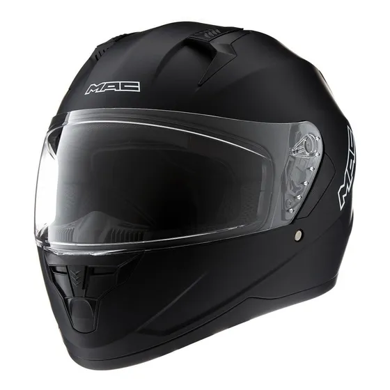 Casco Moto Integral Mac Bass Negro Mate Visor Simple - Fas 